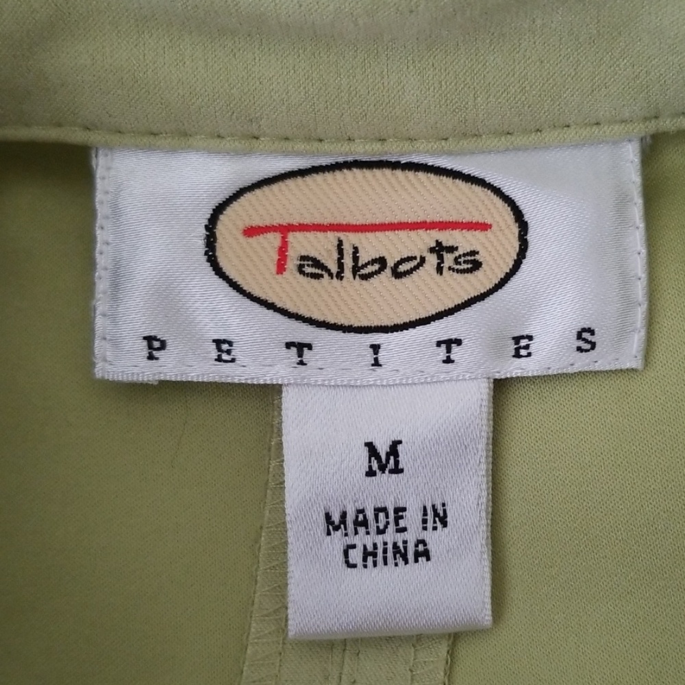 Talbots Petites Womens Chartreuse Blouse Size M - Picture 2 of 8